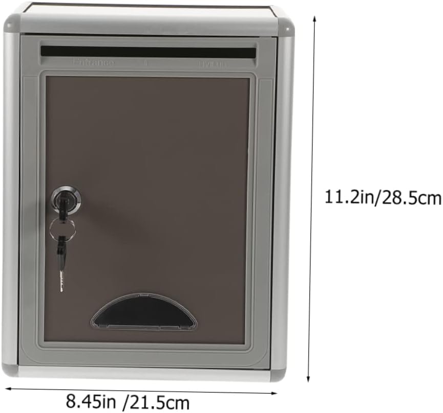 Tofficu 2 pcs Metal Wall Mounted Mailbox with Lock Wall Mount Mailbox for Home and Business Use Secure Suggestion Box with Key Lock