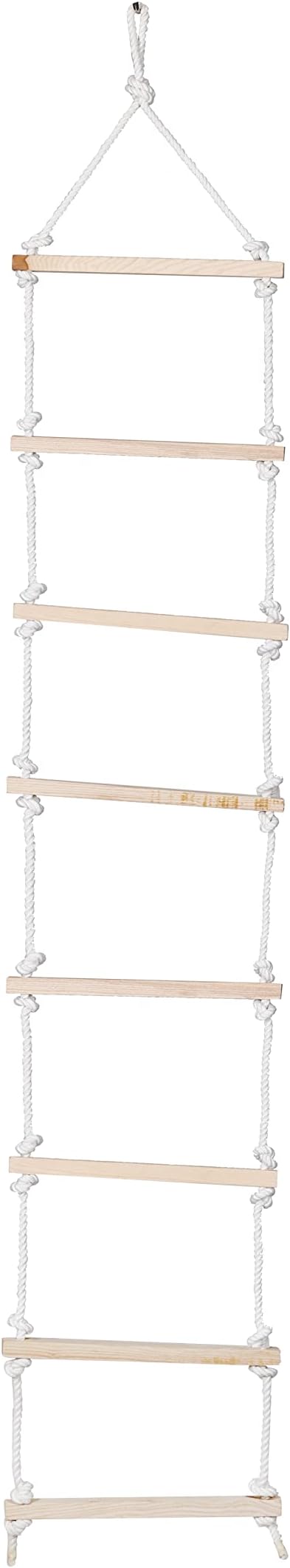 VIXERA Rope Ladder for Kids | Climbing Stairs for Kids | Wooden Ladder for Kids for Physical Activity | Indoor Outdoor Games for Kids (White)