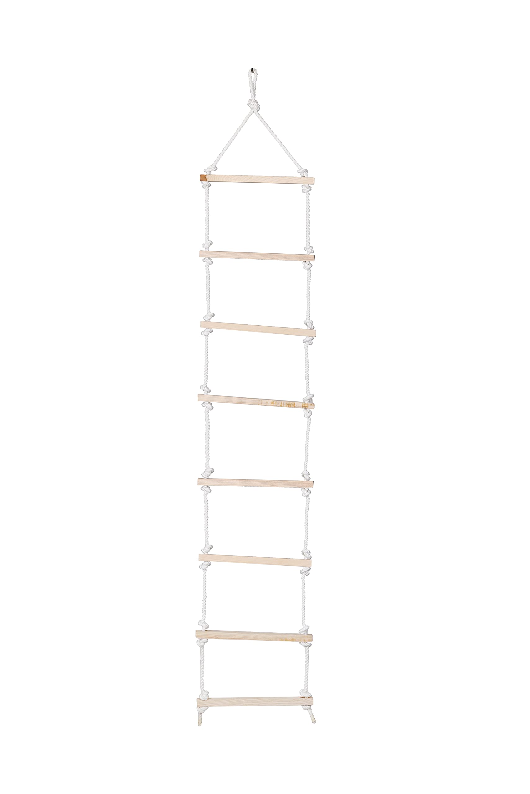 VIXERA Rope Ladder for Kids | Climbing Stairs for Kids | Wooden Ladder for Kids for Physical Activity | Indoor Outdoor Games for Kids (White)
