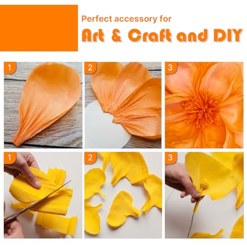 Image of PartyWoo Orange Crepe Paper Streamers 8pcs 656ft Pack of Boho Orange Sand White Burbundy Crepe Paper Streamers for Thanksgiving Little Cutie Baby Shower Autumn Luau Theme Birthday Party Decorations