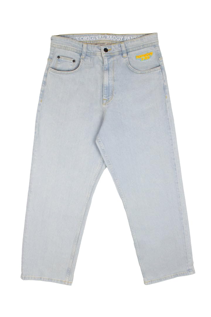 Homeboy Unisex X-Tra Baggy Denim Pants, Moon, 32 L32
