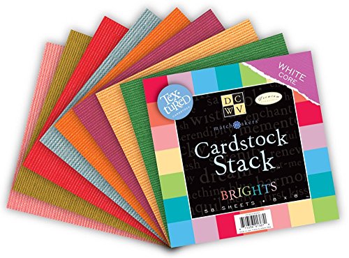 Die Cut Match Makers Brights Cardstock Stack,8X8-Inches