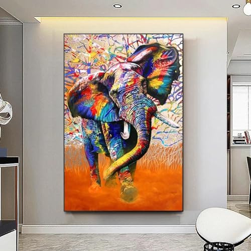 Décoration murale maison éléphant abstrait pour dynamiser un grand mur vide 85x150cm
