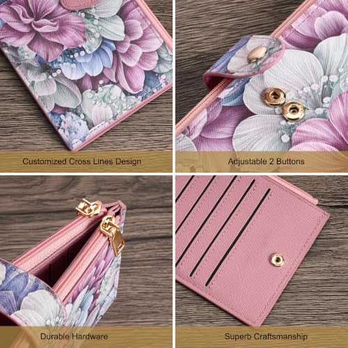 Image of Travelambo RFID Wallet Women Large Size Bifold Multi Card Wallet Case with Zipper Pocke Credit Card Holder for Women