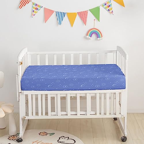 Image of Crib Bedding Set,3pcs Nursery Crib Bedding with Comforter Crib Sheet & Crib Skirt,Sparkle Blue Butterfly Printed Nursery Bedding for Baby Boys and Girls(Blue Butterfly)