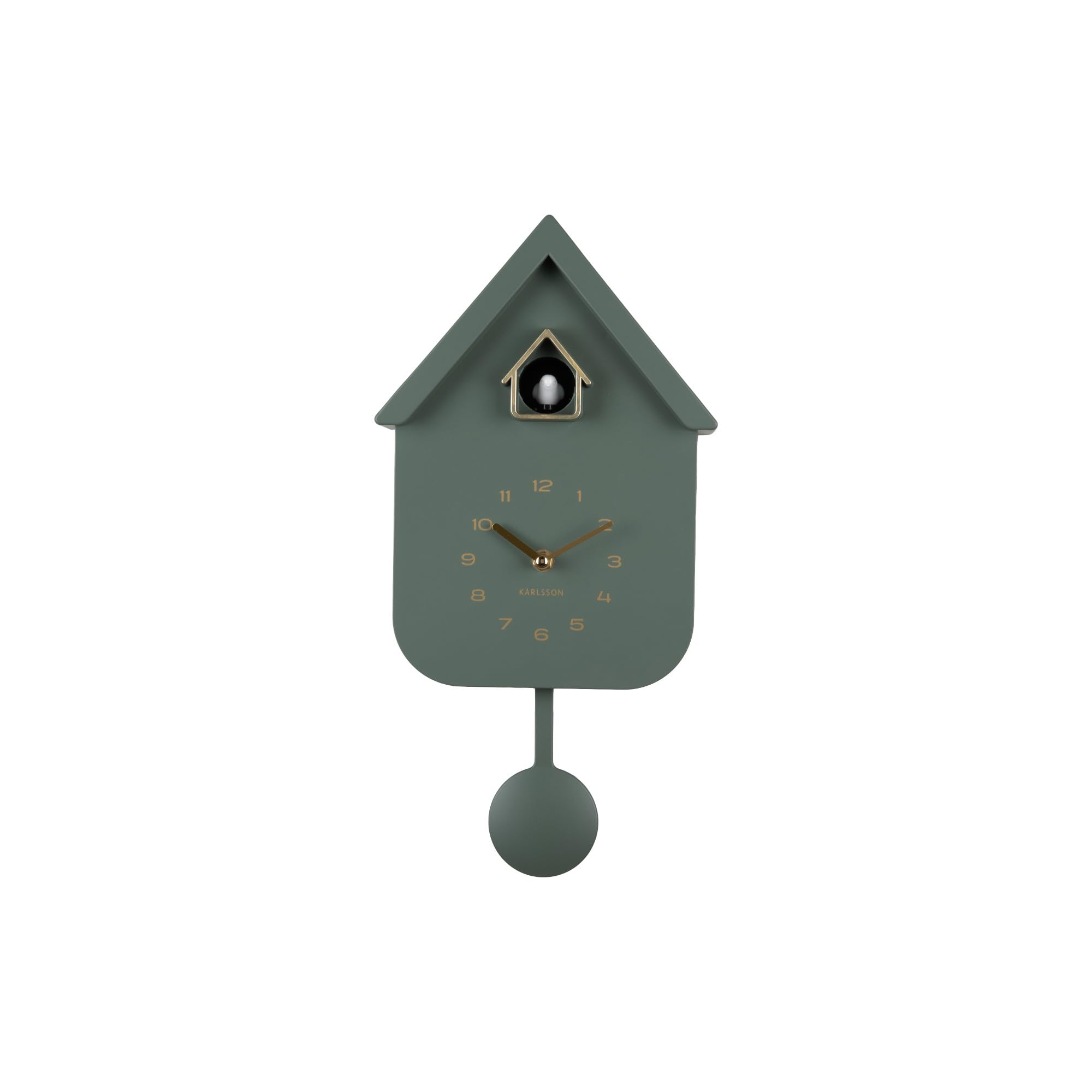 Karlsson Horloge murale Solo Color Cuckou Vert jungle 6 x 21,5 x 41 cm Plastique