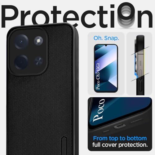 Image of Jkobi Rubberised Back Cover Case for Poco C85 5G (Textured Grip Design | Micro-Fiber Cloth Inside | Slim and Light Weight | Soft Touch and Feel)