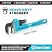 DURATECH 8-Inch Heavy Duty Pipe Wrench, Adjustable Plumbing Wrench, Malleable Cast Iron Handle, Exceed GGG standard