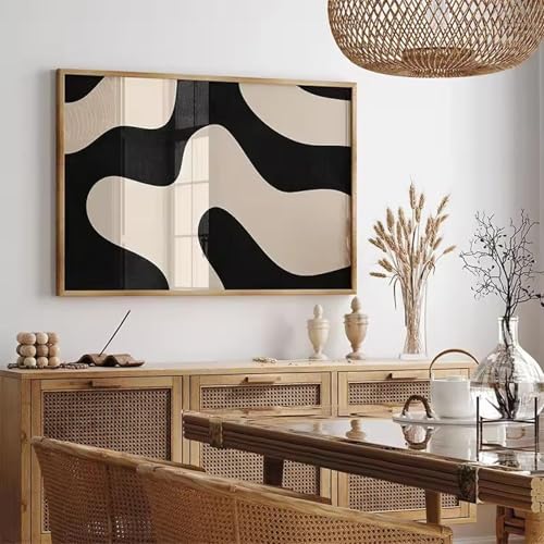 Affiches minimalistes modernes abstraites beiges et noires décoration salon maison toile 50x70cm