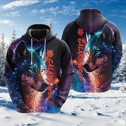 Unisex Hoodie 3D Graphic Wolf Dreamcatcher Pullover Hooded Sweatshirt Hoodies With Big Pockets Series 222