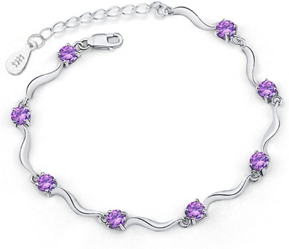 Joyería plata ley pulsera de mujer amatista natural exclusiva
