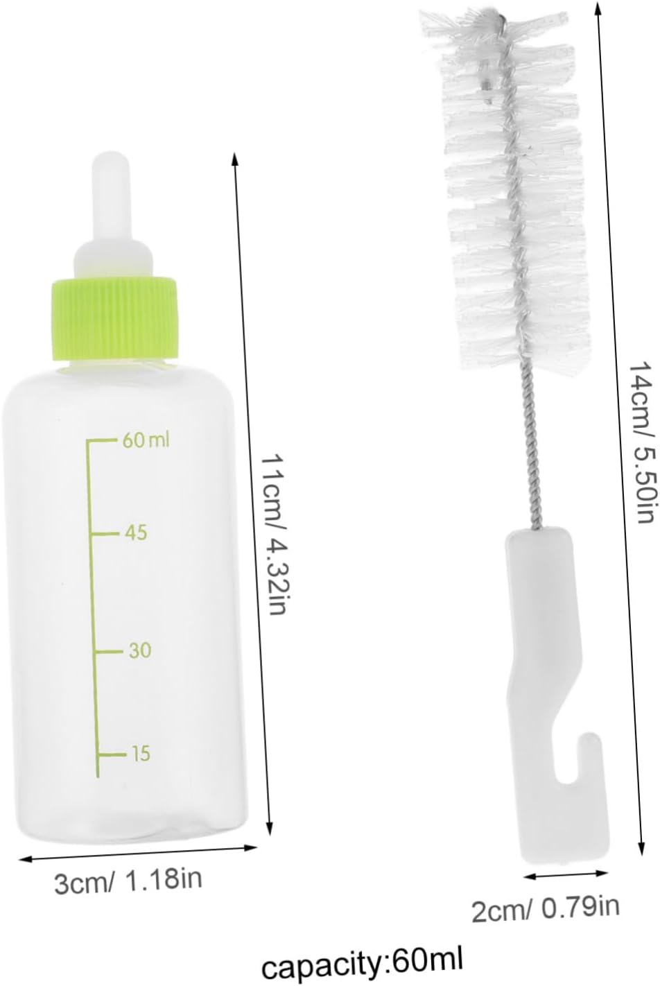 UPKOCH Pet Nursing Supplies Kitten Feeder Bottle for Newborn Small Animals Replacement Nipples Easy Cleaning