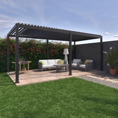 Ampia superficie di 18m². sweeek Pergola 3x6m bioclimatica a lamelle orientabili, Antracite