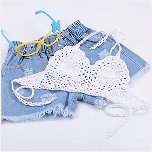 Kids Girls Swimsuit Top Knitted Crop Tops Halter Sling Bathing Suit Toddler Swimwear Crochet Straps Bra Tops4