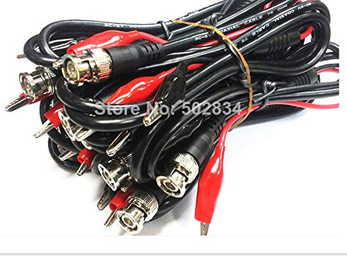 Gimax 20pcs/lot BNC Male Plug to Dual Test Alligator clips Oscilloscope Probes Adapter Cable 1m