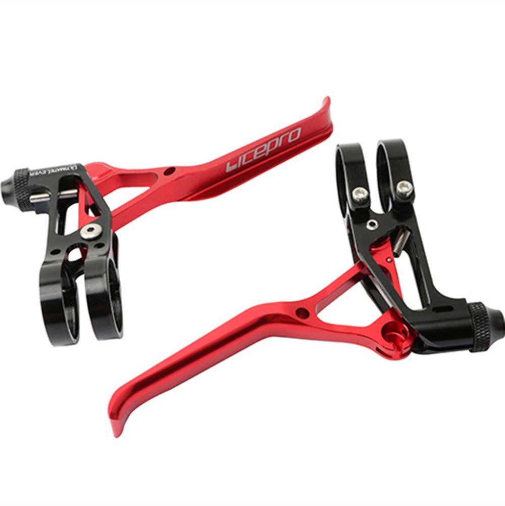 liteproハンドブレーキVブレーキレバー超軽量CNC折りたたみ自転車ロードバイクBMXマウンテンバイクVブレーキレバー (黒赤)