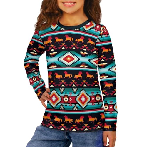 Image of Uourmeti Long Sleeve Tops for Boys Graphic T Shirts Teen Girls Active Pullover Tees