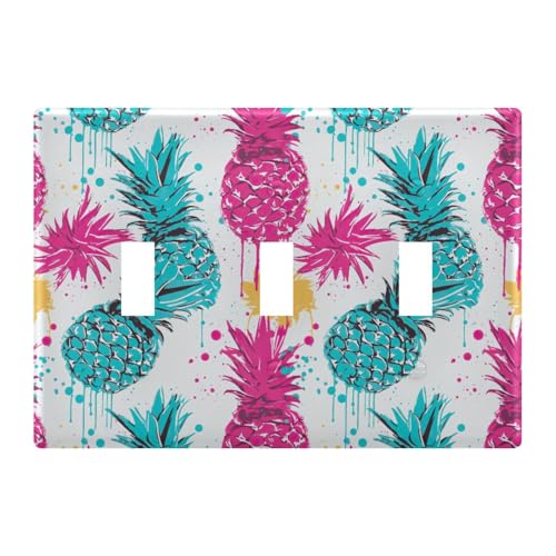 Light Switch Cover Pineapple Wall Plates for Electrical Outlets 3 Gang 202a8692