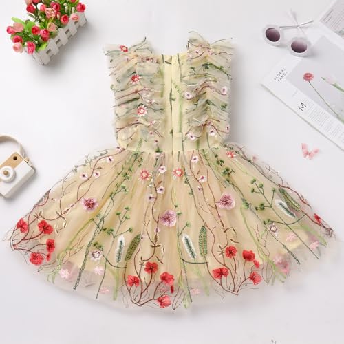 Flower Girls Sequin Butterfly Polka Dots Tutu Dress Kids Mesh Embroidery Tulle Wedding Princess Birthday Party Dresses4