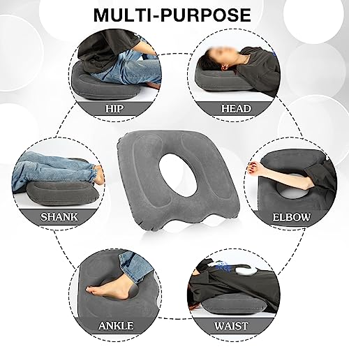 Leinuosen KOO-LEINUOSEN-14 1 Pc Inflatable Seat Cushion 18.1'' X 15.7'' X 4.7'' Portable Lift Donut Pillow Height Adjustable Hemorrhoid Pillow thumb #6