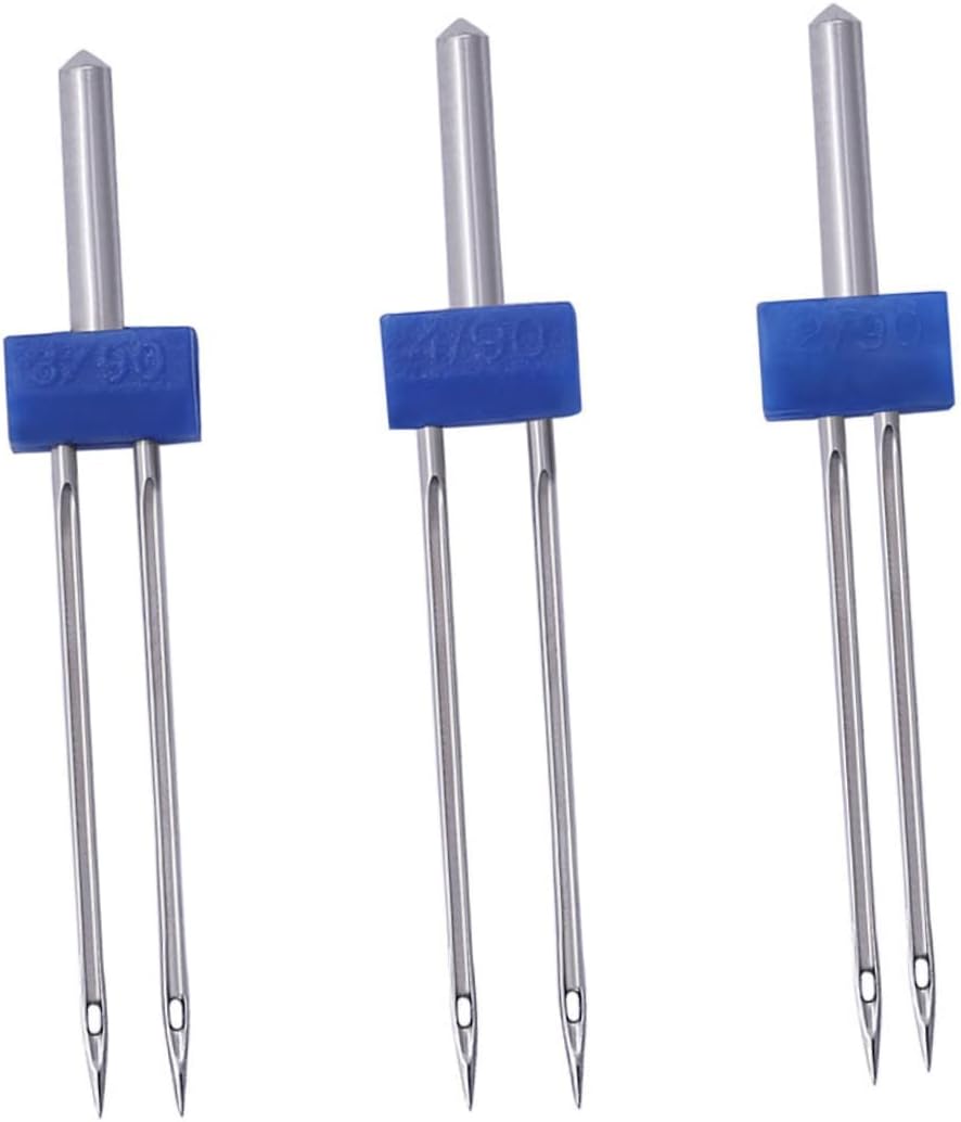 ADOCARN 1bag Needles for Sewing Machines Double Needle Durable Accessories for Straight and Pattern Stitching Compatible with Sewing Machines