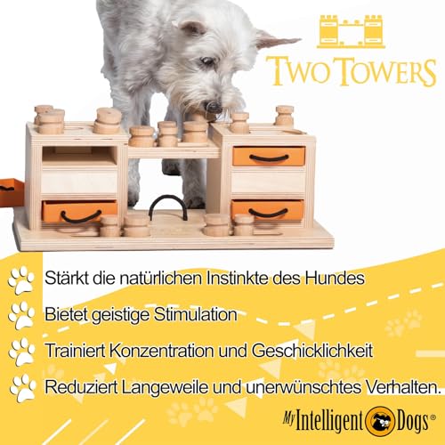 My Intelligent Dogs Interaktives Hundespielzeug Intelligenz, Hundepuzzle - Intelligenzspielzeug für Hunde Mentalen Auslastung - Interaktives Spielzeug Hund, Denkspiele für Hunde Two Towers