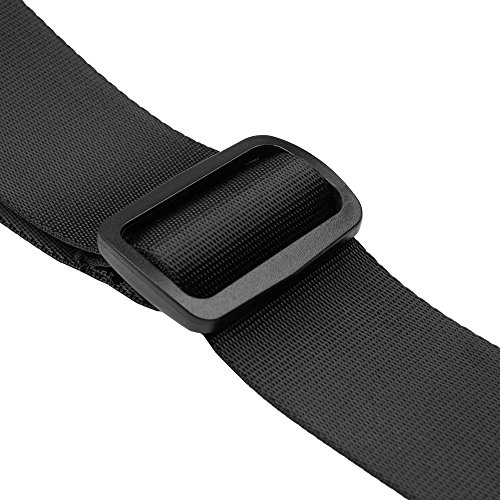 Amumu Guitar Strap Sbr Foam Padded Extra Long Black For Acoustic, Electric And Bass Guitars With Strap Blocks & Headstock Strap Tie - 3.3" Wide #TOP2