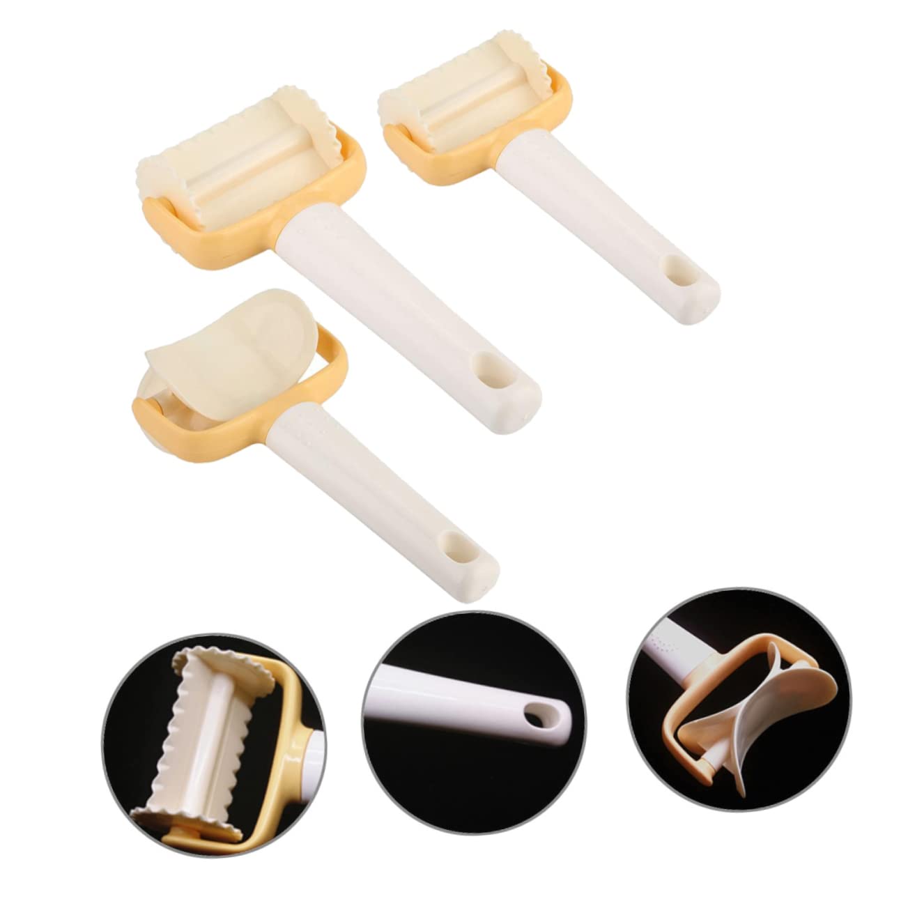 Cabilock 3 Ensembles 3 Pièces En Plastique Pâte Fondant Gâteau Outil De Coupe Stauffers Biscuits Biscuits Cannelés Coupe-Pâtisserie Roue Biscuit Rouleau Coupe Emporte-Pièces