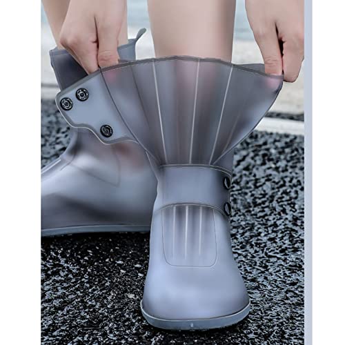 Cubrecalzado impermeable plegable de silicona para lluvia, diseño con tres broches ajustables, para todas las estaciones (Color: B, Talla: Grande) miniatura 7