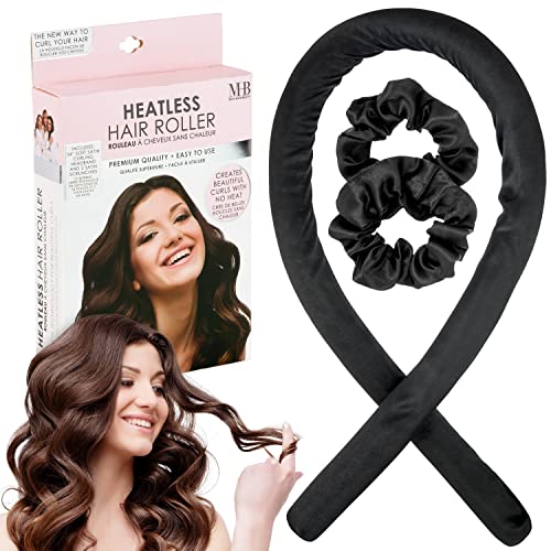 Heatless Hair Roller & Scrunchies Set - Classic Black, Curly Hair Products Hair Curlers