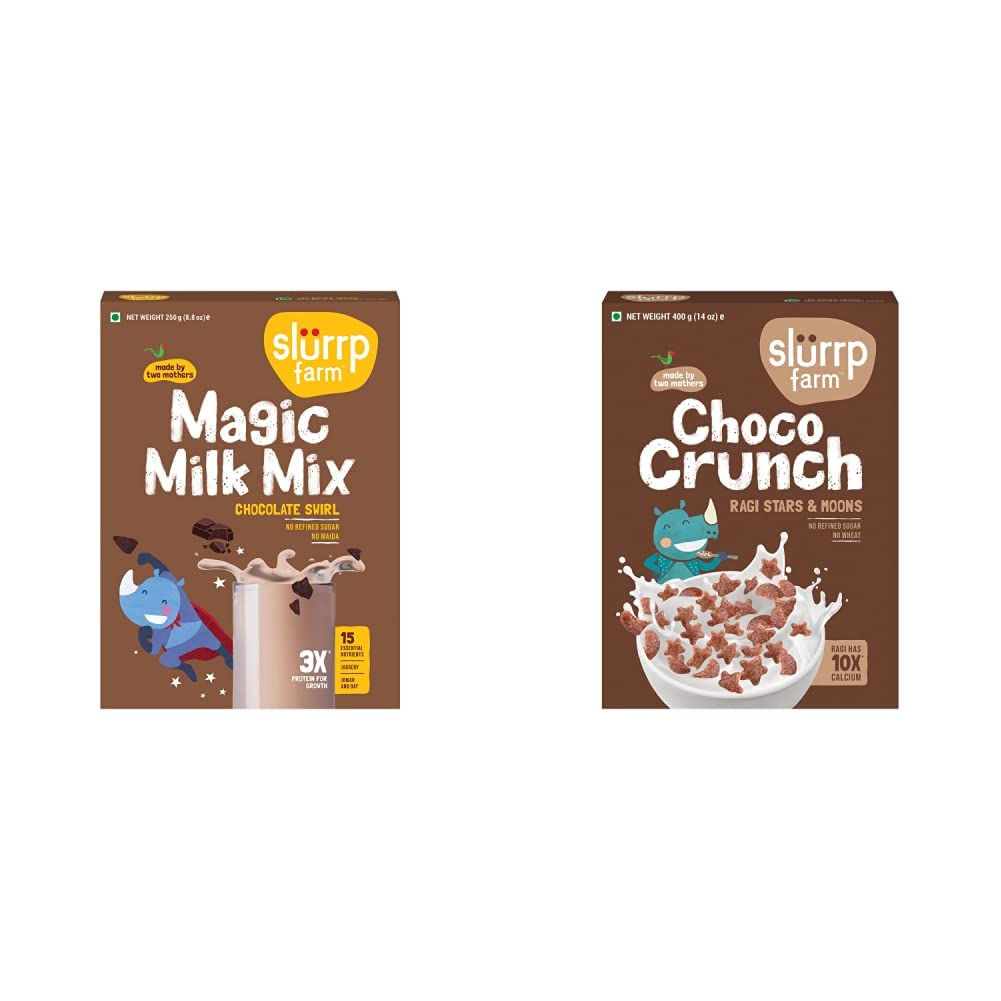 Slurrp Farm High Protein Chocolate Swirl Milk Mix | 250g & Slurrp Farm Choco Crunch Chocolate Cereal| 400 g-image-30