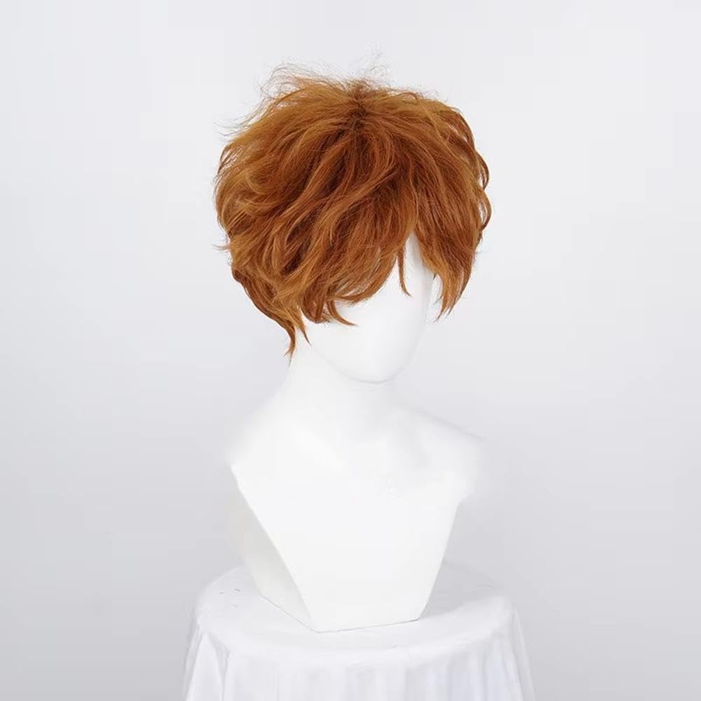 Haarpflege Perücke 30 Cm Kurzes Orangefarbenes Lockiges Haar Hitzebeständige Kurze Perücke