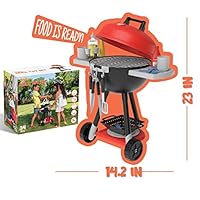 JOYIN 34 PCS Kitchen Toy Set, BBQ Play Grill, Cooking Toy Set, Little Chef Play, Kids Grill Playset Interactive BBQ for Kids with Light & Sound, Birthday Gift for Boys Girls - Image 8