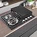Ximasim Stove Top Covers for Gas Burners & Electric Stove, Stainless Steel Gas Stove Cover, Square Gas Stove Burner Covers, Adjustable Kitchen Sink Cover, Black