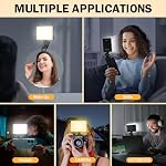 120 LED Selfie Light pour iPhone, Luminaire portable avec clip & Adaptateur de trépied pour caméra - 5000mAh Remboursable, 3 Modes d'éclairage, CRI 97+ pour enregistrement vidéo, TikTok, Anneaux de trépieds