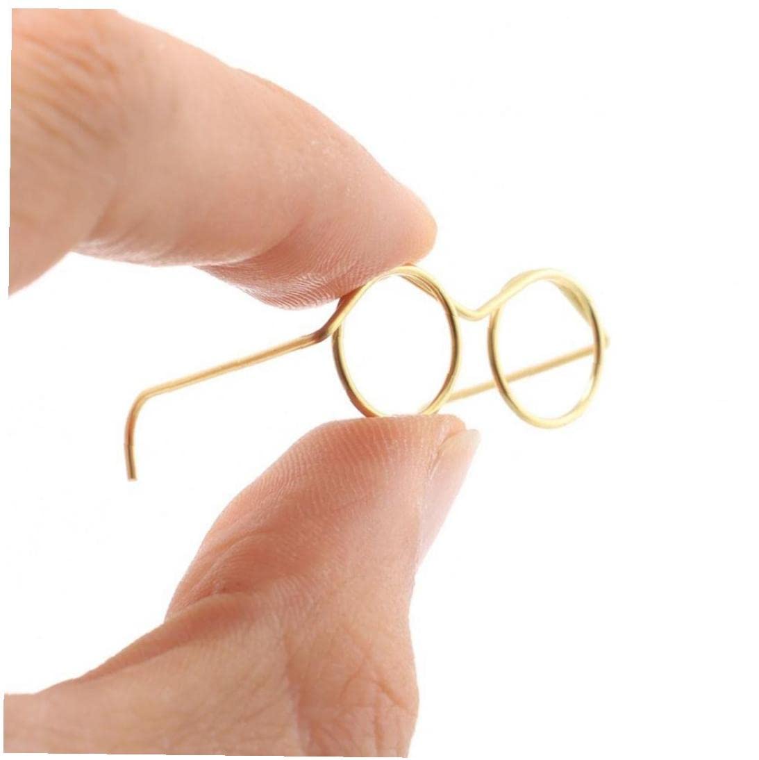 Generic 30 Stuks Mini Metalen Ronde Bril zonder Lenzen voor Duurzame Draadaccessoires voor Poppenhuisdecoratie Handwerkfeest