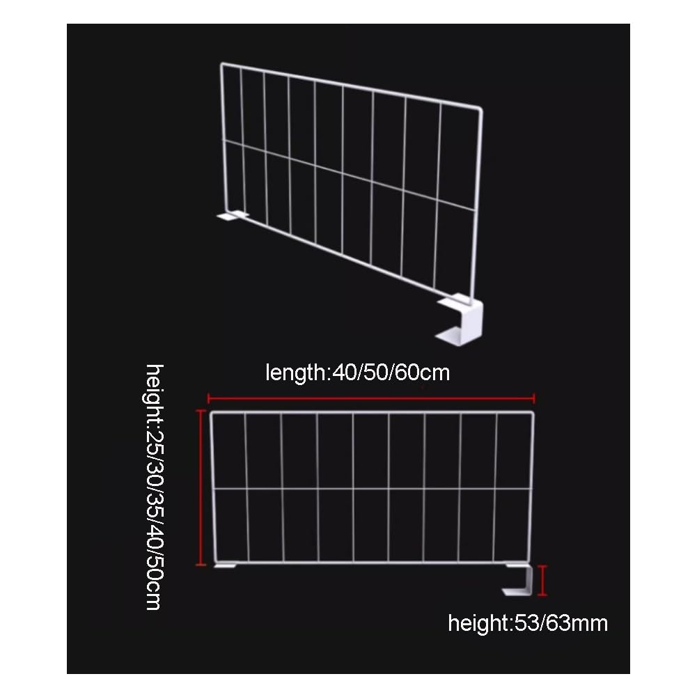 Confezione da 10 divisori bianchi in acciaio per scaffali, separatori per magazzini di fabbriche e nizzazioni domestiche (50 x 40 cm, 53 mm)