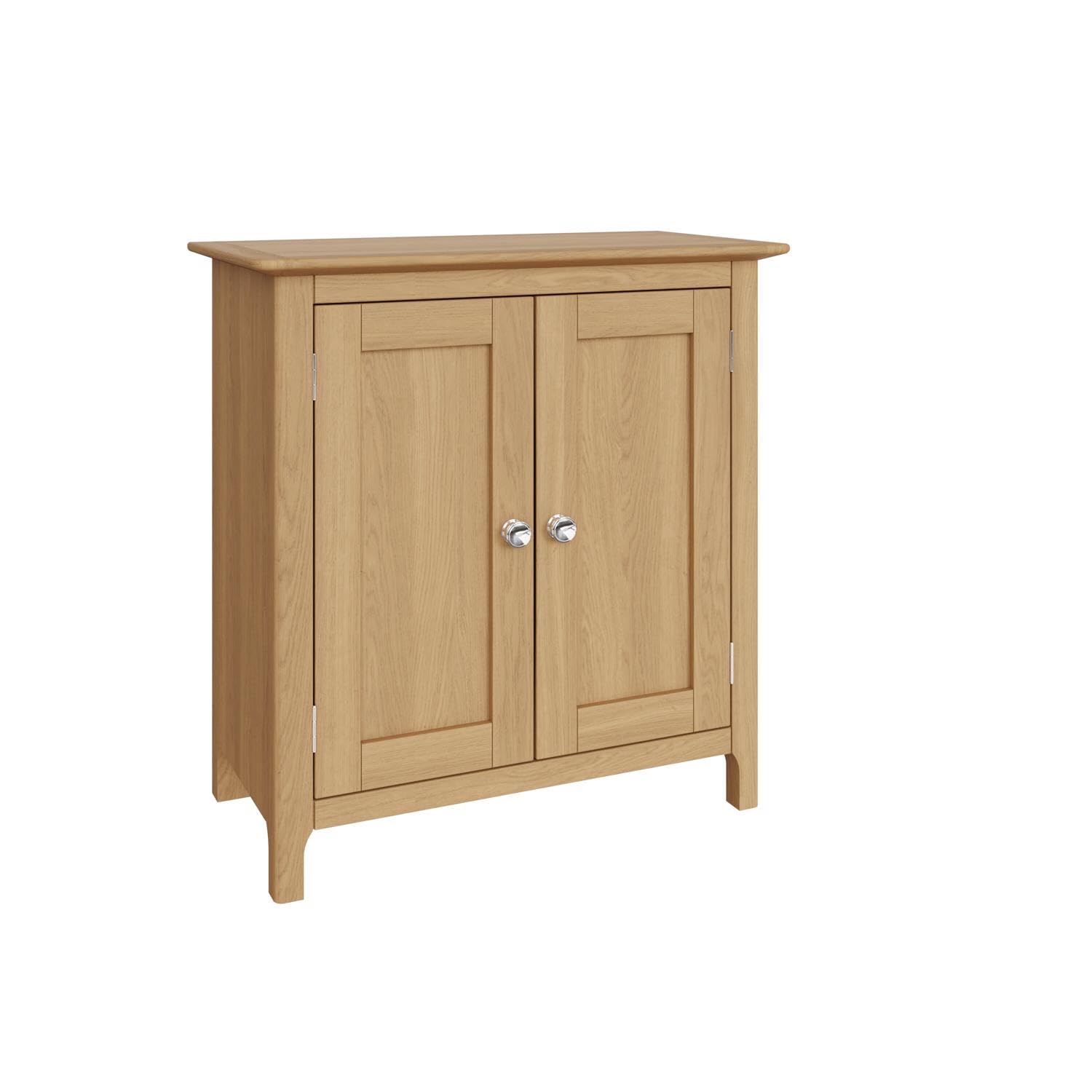 FWStyle Natual Oak 2 Door Compact Sideboard - H67 X W65 X D33cm
