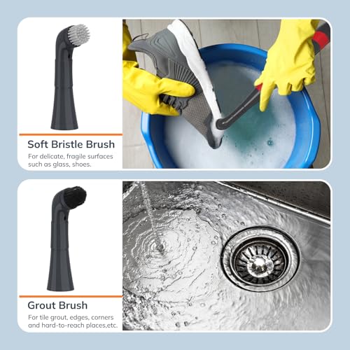 Image of LifeBasis Replacement Brush Head Set Only for LifeBasis Electric Cleaning Brush, Only with 5 Replaceable Cleaning Brush Heads & 6 Cleaning Pads, for Cleaning Shower, Sinks, Kitchen Corner, Tile, Grout