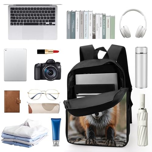 17 Inch Backpack Eros Bridal Fox Print Travel Dayback Shoulder Back Pack Carry On Backpack with Adjustable Shoulder Straps3