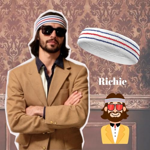 Image of COUVER Tennis Headband - Cotton Terry Cloth Sweatband for Men & Women - High Absorbency Athletic Hairband for Gym, Basketball & Running - 1 Piece