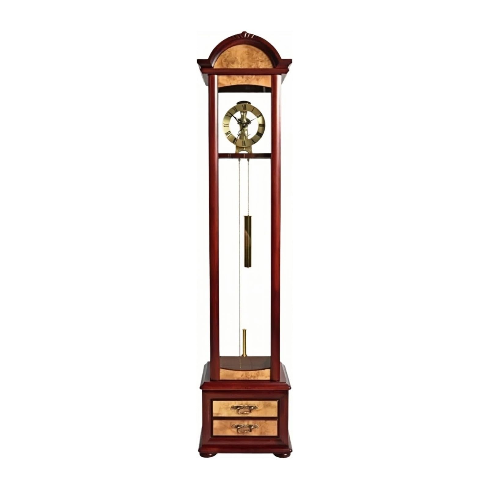 WANGHAI-666 Grandfather Clocks Wood Grandfather Clock Floor Mechanical Pendulum Roman Numeral for Home