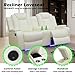 SIENWIEY Power Leather Recliner Set for Living Room, Electric Reclining Sofa and Loveseat Set with LED Lights, White Leather Sofa Set 2 Pieces with 3 Seats Sofa，Double Recliner Loveseat