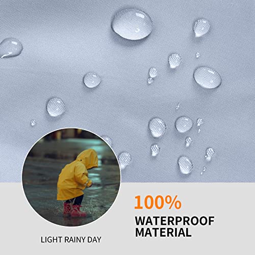Image of MYJAJAYI Gray Boys Rain Jacket Lightweight Hooded Rain Coats for Kids Waterproof Jacket 12