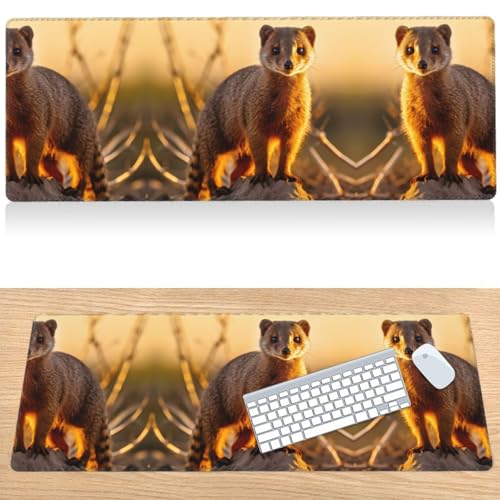 Tapis de souris suricates 30x80 cm pour bureau et maison