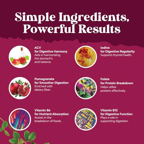 Apple Cider Vinegar Gummies with Mother - Cleanse & Detox ACV Gummies for Weight Loss, Gut Health, Bloating, Metabolism & Energy Support - ACV with Mother with B12 Vitamin, B6 & Pomegranate - 60 Ct