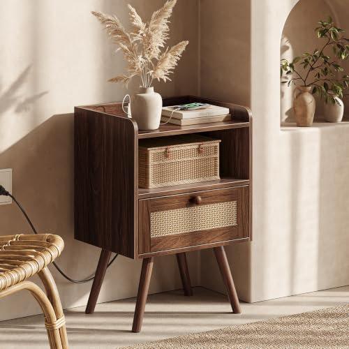 SUPERJARE Nightstands Set of 2, Night Stands with Charging Station - Image 5