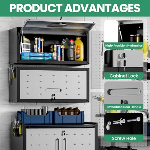 Image of Garage Cabinet System | Heavy Duty Steel All-in-One Modular Garage Cabinet Set for Ultimate Workshop Organization | Easy Assembly Garage Storage Cabinets & Tool Bench