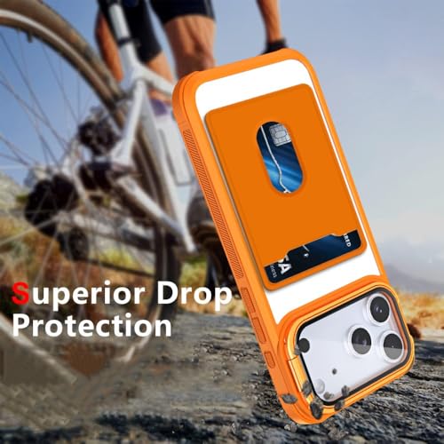 Protection iPhone 12 Pro Max orange antichoc avec rangement - 7