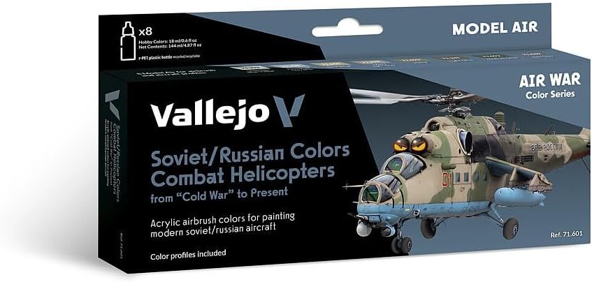 Vallejo VJ71601 Air Color Series Soviet/Russian Combat Helicopters from Cold War to Present Toy, Multicolor